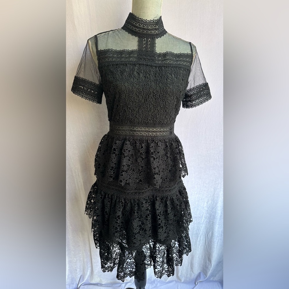 Amy Lynn Lace High Neck Dress